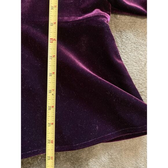 Adelyn Rae Purple Velvet Flowy Sleeve Blouse V Neck Holiday Party Top Size XS - Picture 5 of 6